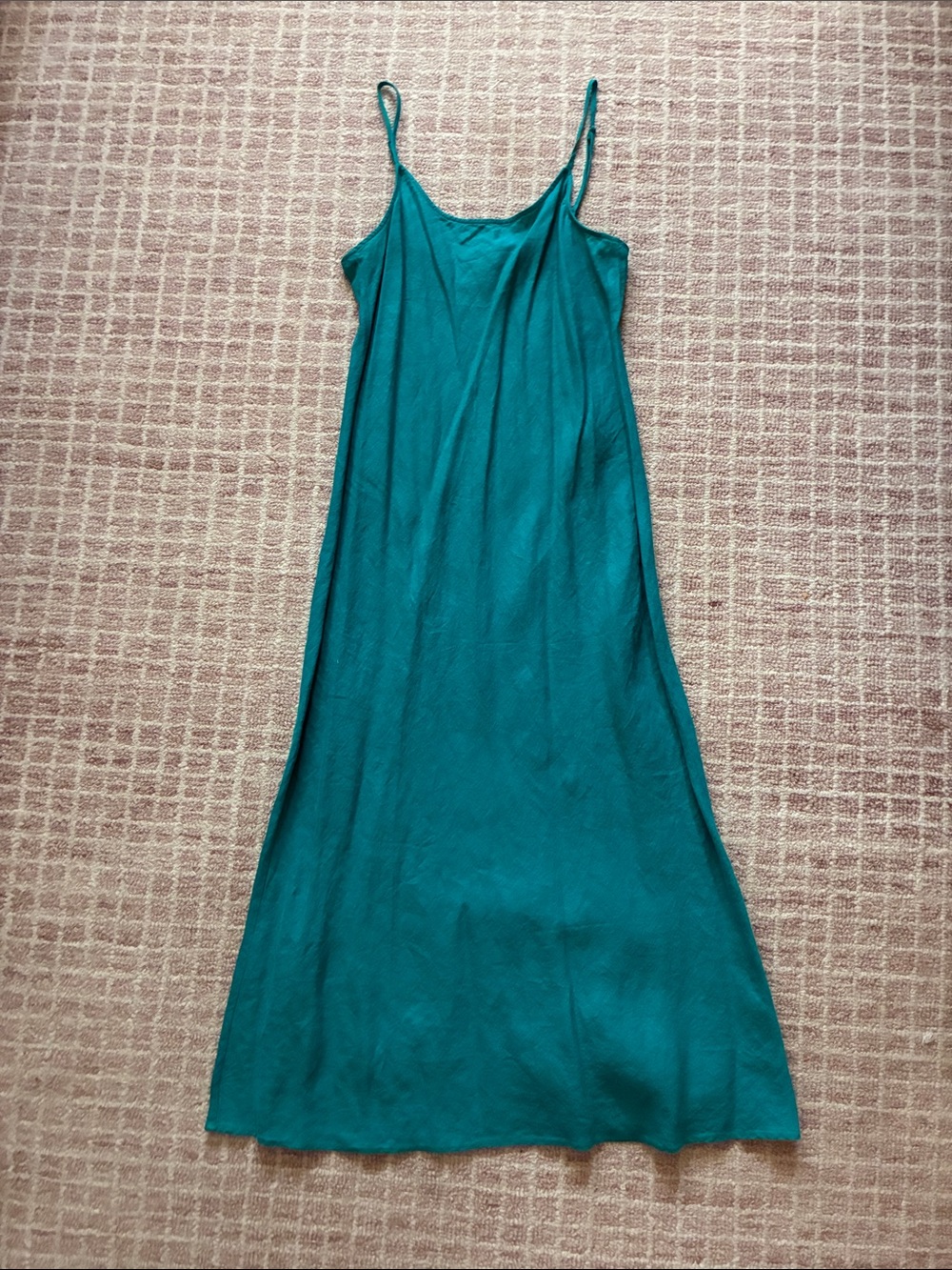 J.Crew NWT linen Gwyneth slip dress in deep teal - Picture 2 of 5